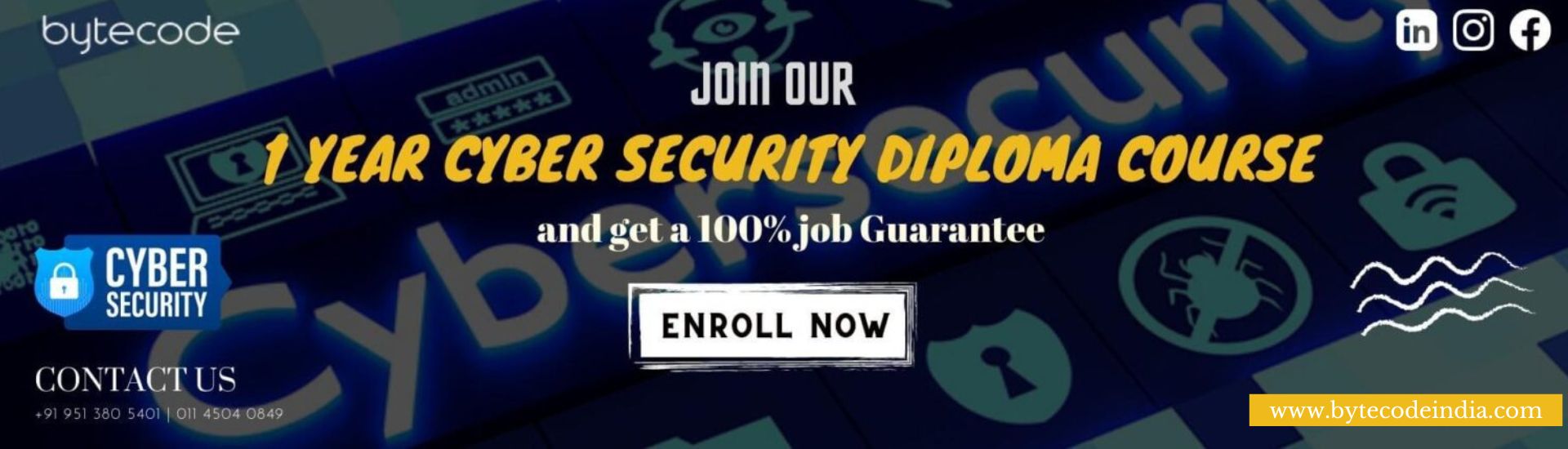 1 Year Diploma Course in Cyber Security Training in Delhi